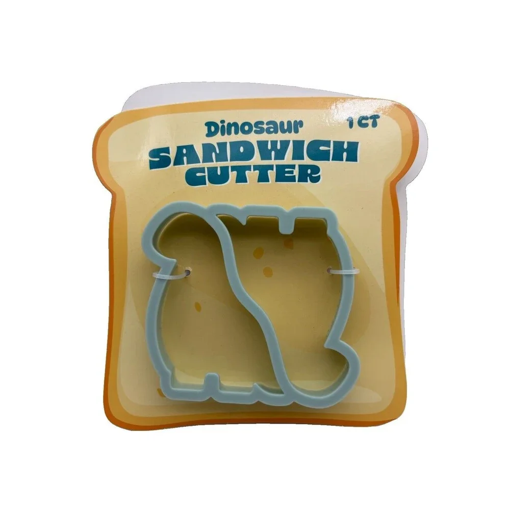 2 Pc Kids Sandwich Cutter Set Heart Dinosaur Plastic Crust Cutter Lunch Bento